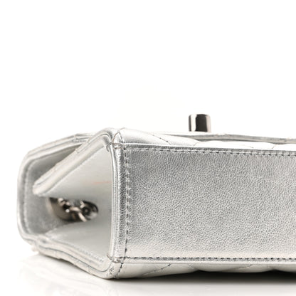 Chanel Metallic Lambskin Quilted Mini Trendy CC Clutch With Chain Silver 9 of 11