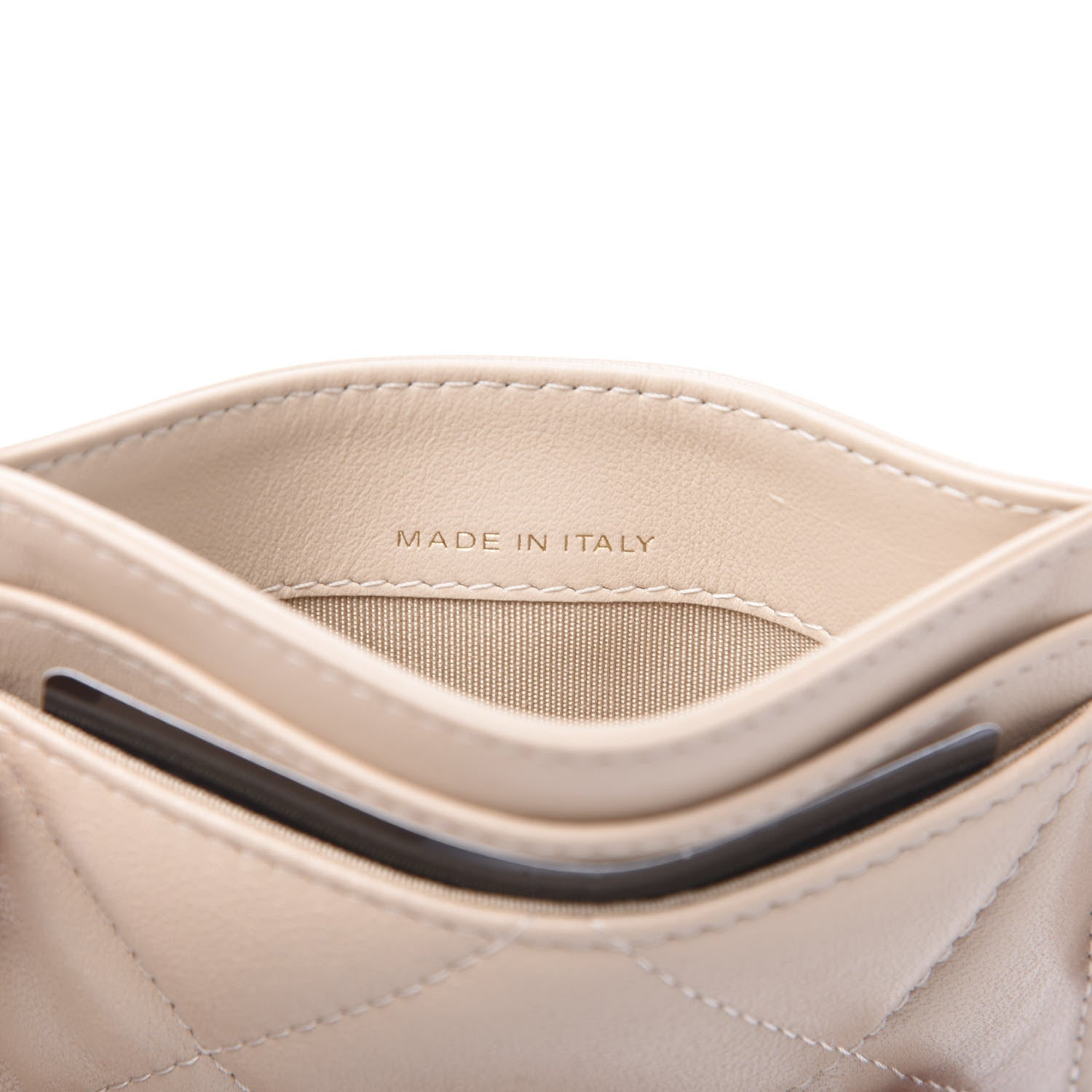 Chanel Goatskin Quilted 19 Card Holder Beige 6 of 7