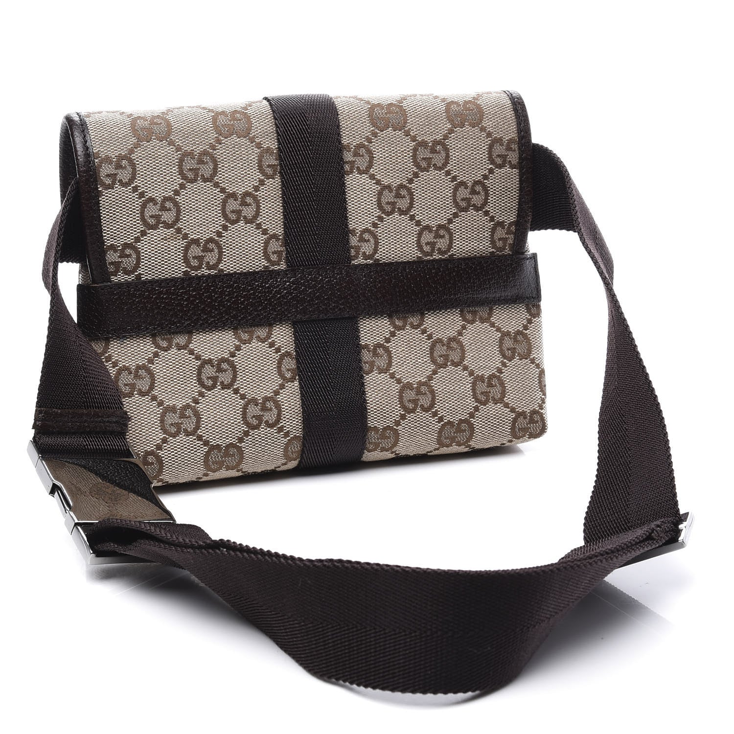 Gucci Monogram Waist Pouch Bag Dark Brown 2 of 9