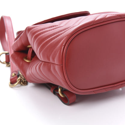 Gucci Calfskin Matelasse GG Marmont Flap Backpack Hibiscus Red 5 of 9