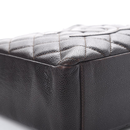 Chanel Caviar Petit Shopping Tote PST Dark Brown 8 of 15