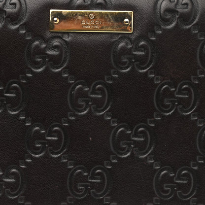 Gucci Guccissima Margaux Calfskin Metal Bar Zip Around Wallet Chocolate 9 of 10