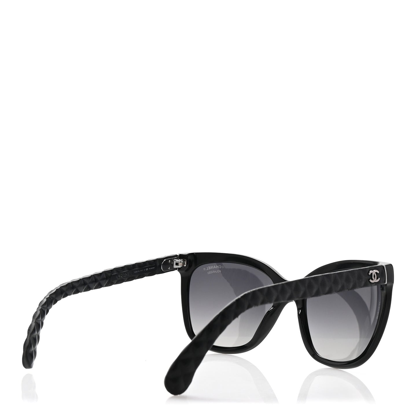 Acetate Quilted Polarized Butterfly CC Sunglasses 5288-Q Black