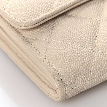 Chanel Caviar Quilted Large Gusset Flap Wallet Beige 8 of 11