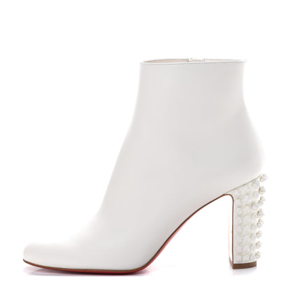 Christian Louboutin Smooth Calfskin Suzi Folk 85 Ankle Boots 40.5 White 1 of 12