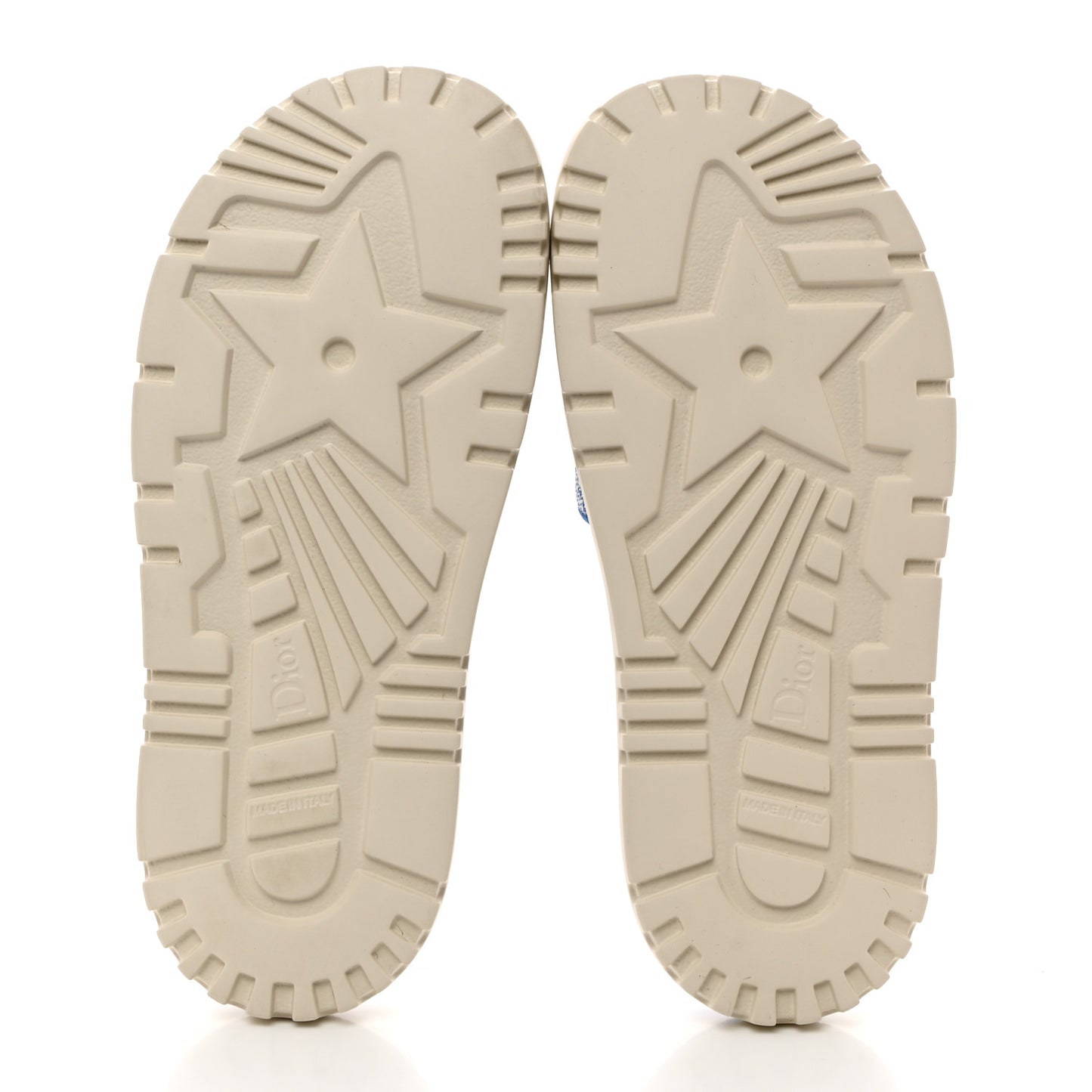 Canvas Toile de Jouy Embroidered Dway 10mm Slide Sandals 38 Off White Blue