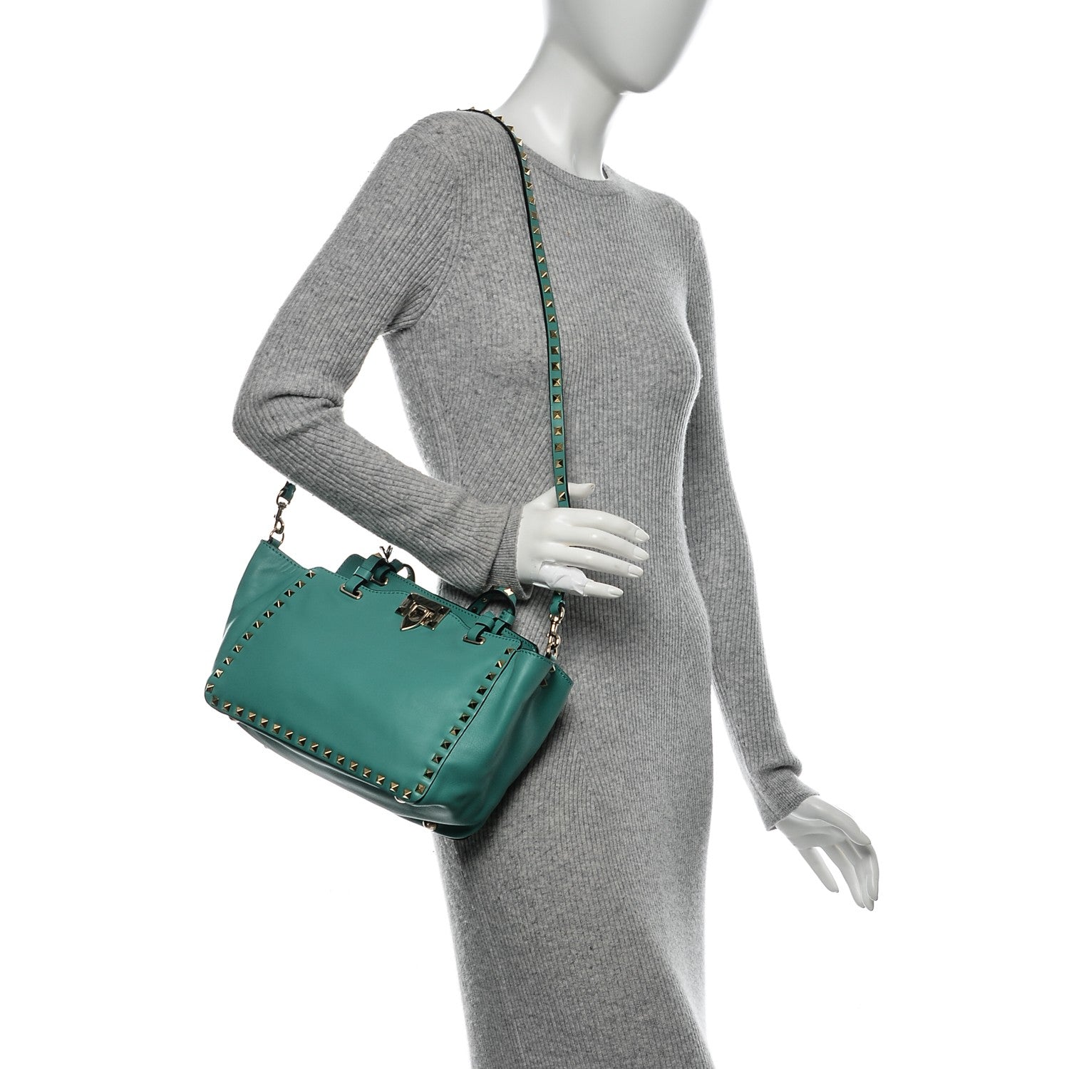 Valentino Garavani Vitello Small Rockstud Tote Colibri 2 of 7