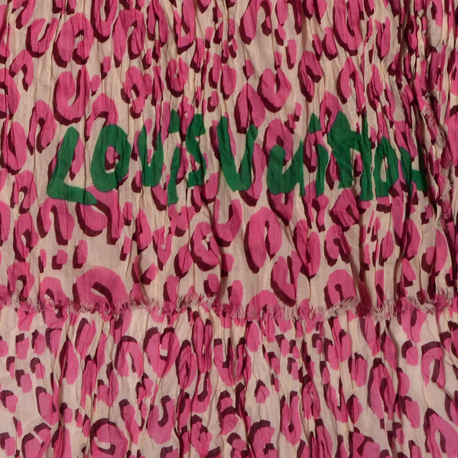Louis Vuitton Cotton Leopard Pareo Blanc Corail 3 of 6