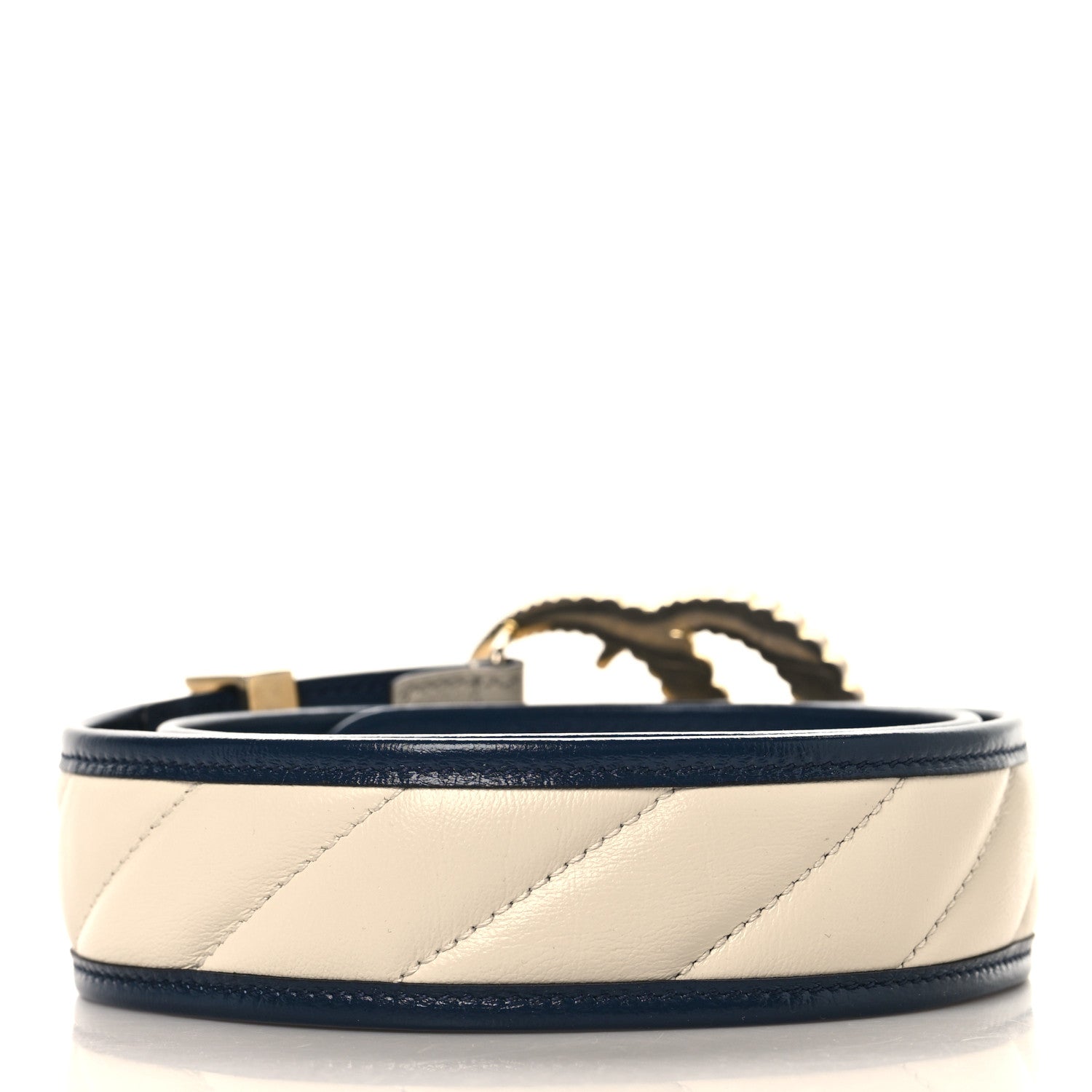 Gucci Azalea Calfskin Matelasse Diagonal Torchon Double G 40mm Belt 75 30 Mystic White Blue Agata 75/30 Mystic White Blue Agata 2 of 6