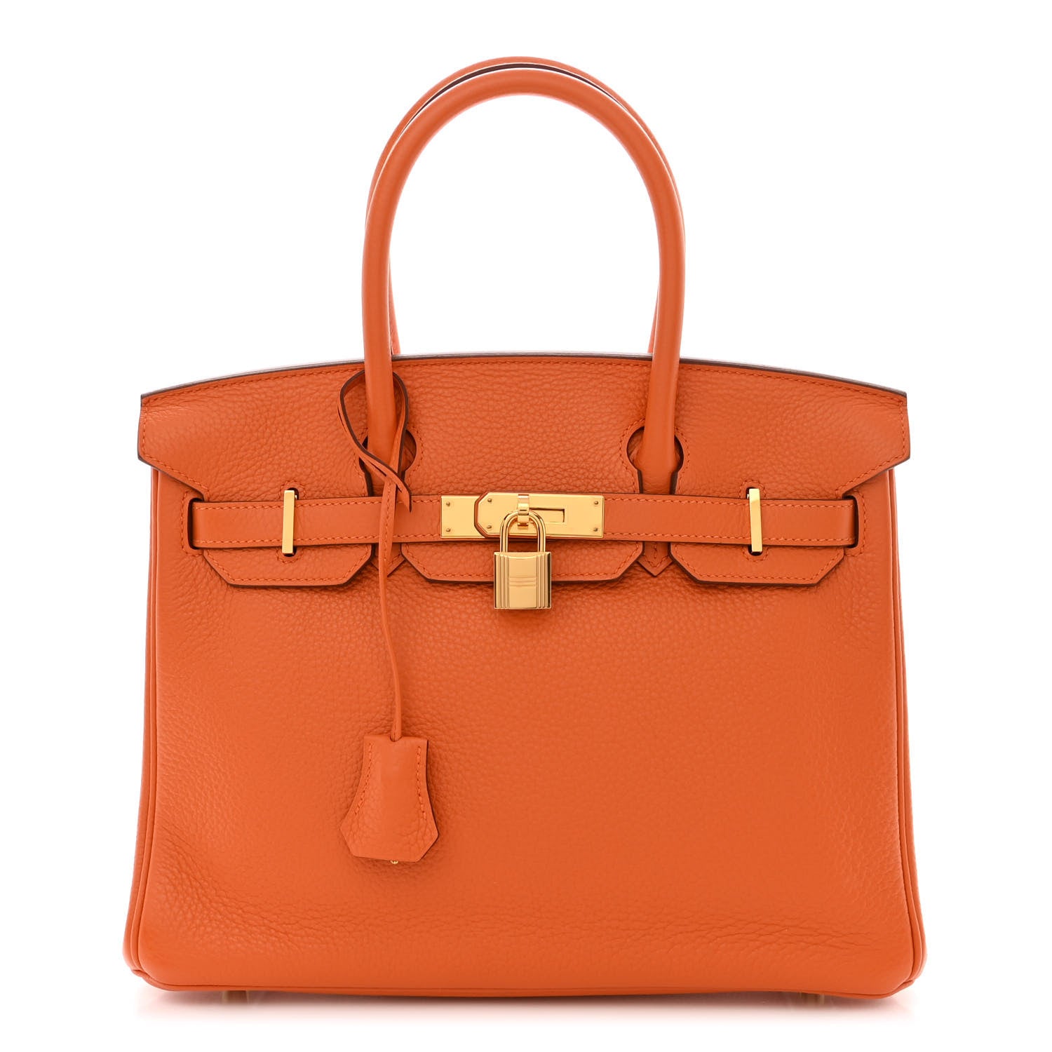 Hermes Taurillon Clemence Birkin 30 Orange 1 of 18