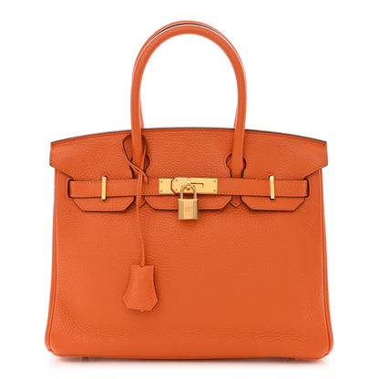 Hermes Taurillon Clemence Birkin 30 Orange 1 of 18