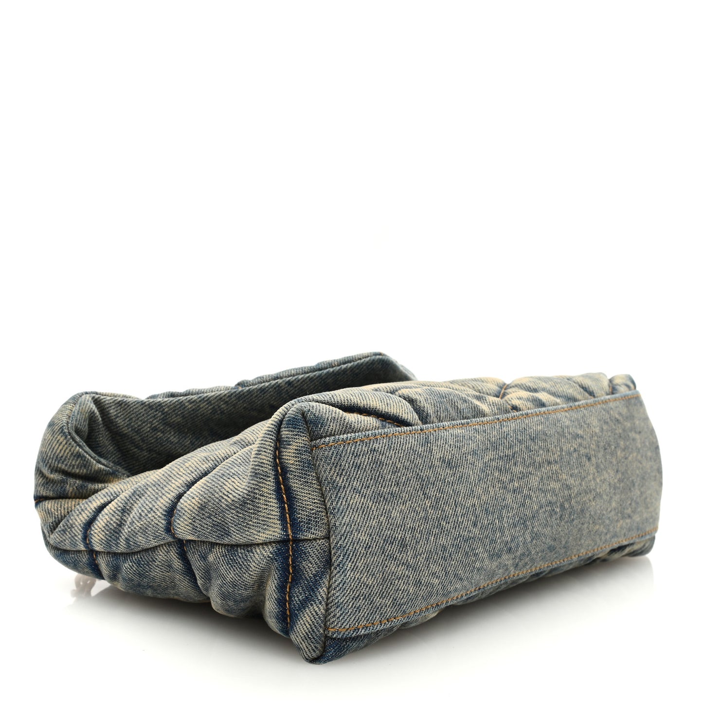 Denim Quilted Toy Loulou Puffer Monogram Chain Satchel Blue Cinnamon