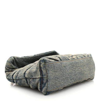 Saint Laurent Denim Quilted Toy Loulou Puffer Monogram Chain Satchel Blue Cinnamon 4 of 10