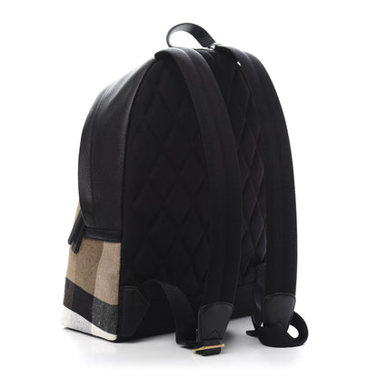 Burberry Mega Check Calfskin Abbeydale Simple Backpack Black Camel 2 of 8