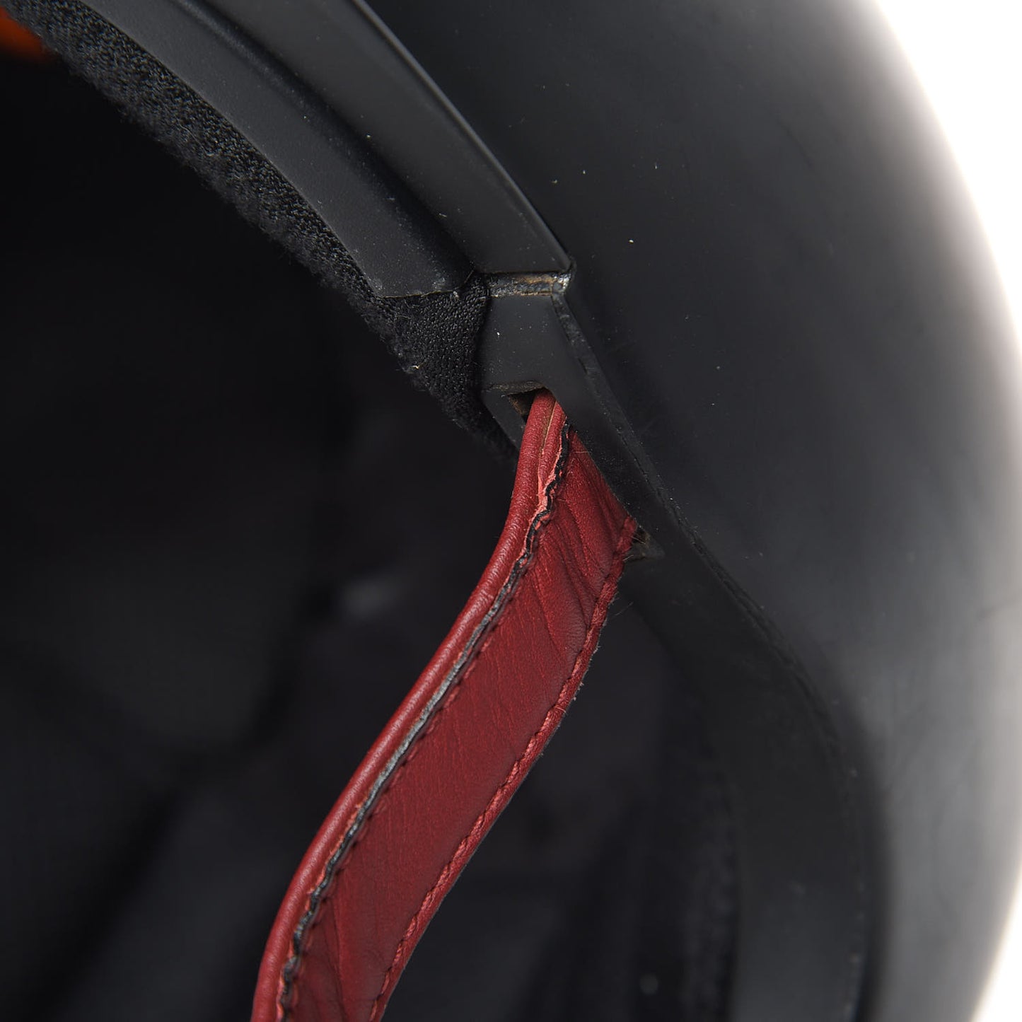 Polycarbonate Zermatt Calfskin Eole Equestrian Riding Helmet 55 Black Rouge H