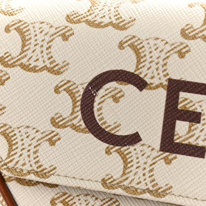 Celine Triomphe Canvas Triangle Crossbody Bag White Tan 11 of 11