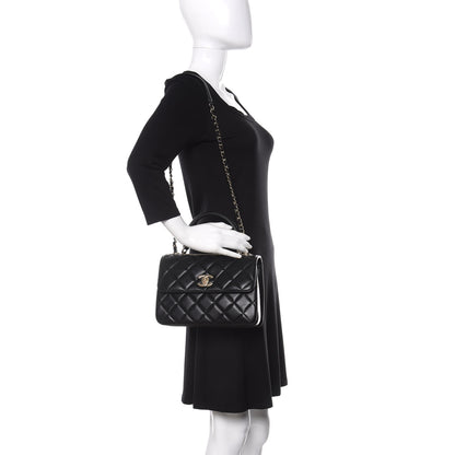 Chanel Lambskin Quilted Small Trendy CC Dual Handle Flap Bag Black 2 of 11