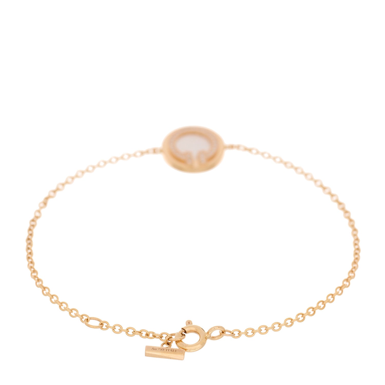 Tiffany 18K Rose Gold Diamond Mother of Pearl T Circle Bracelet 2 of 4