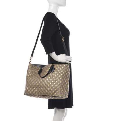 Gucci Soft GG Supreme Monogram Bees Small Crossbody Tote Beige Oro Black 2 of 9