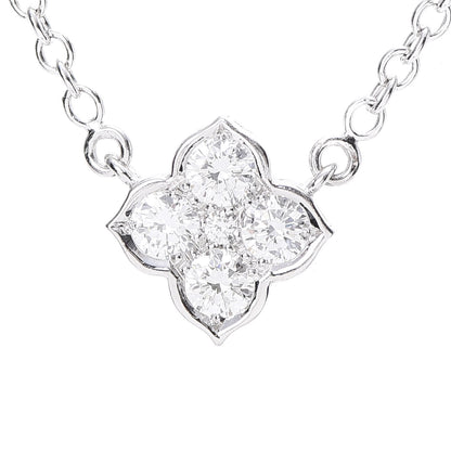 Cartier 18K White Gold Diamond .41ctw Hindu Floral Pendant Necklace 4 of 6