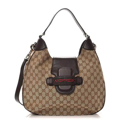 Gucci Monogram Web Medium Dressage Hobo Dark Brown 1 of 9