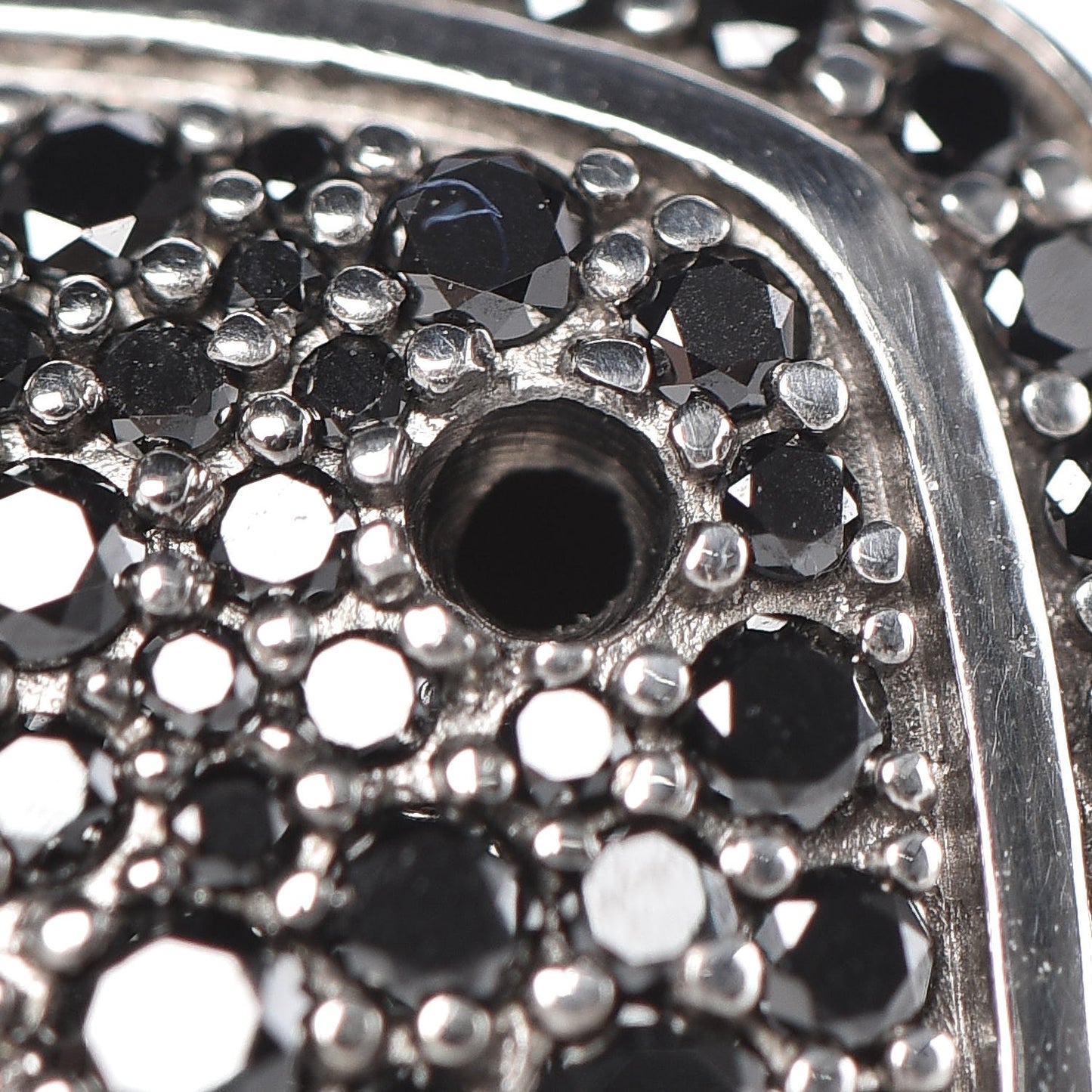 Sterling Silver Black Diamond 17mm Albion Ring 48.5 4.75