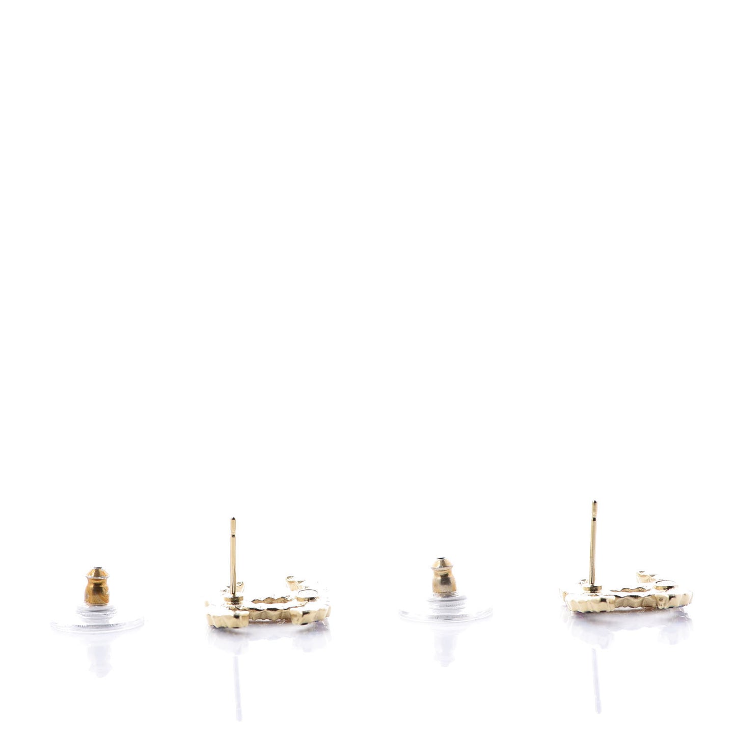 Crystal CC Stud Earrings Gold Multicolor