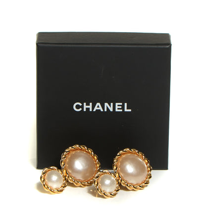 Chanel Pearl Clip On Earrings Gold 5 of 5