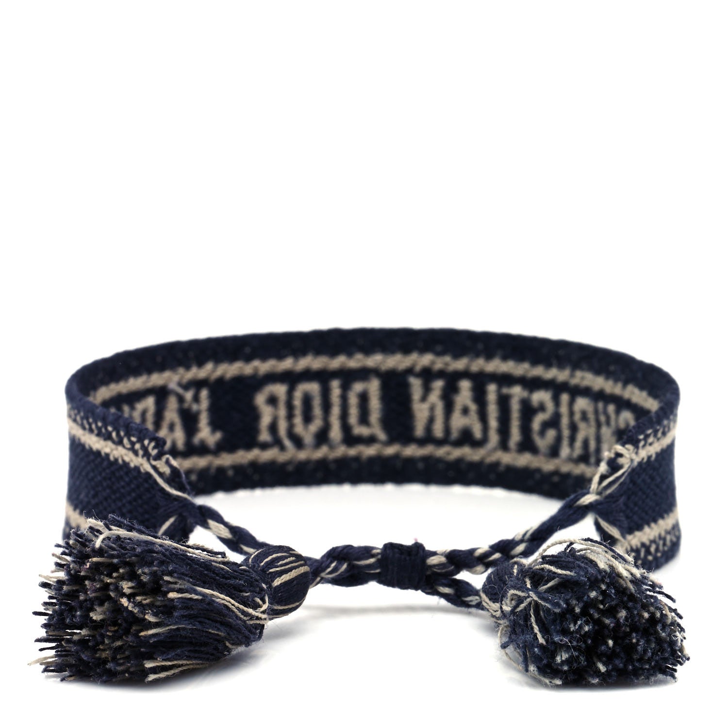 Christian Dior Woven Cotton J'Adior Friendship Bracelet Navy 3 of 4