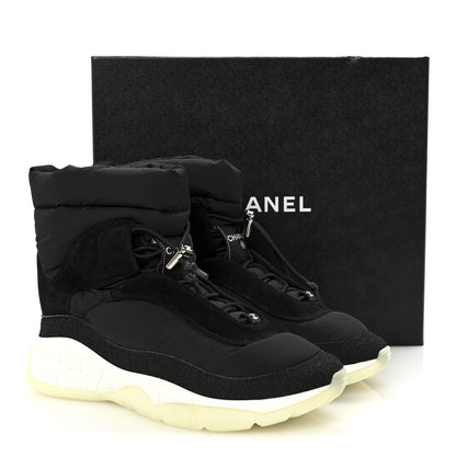 Chanel Nylon Suede Womens Short Boots 39.5 Black 10 of 10