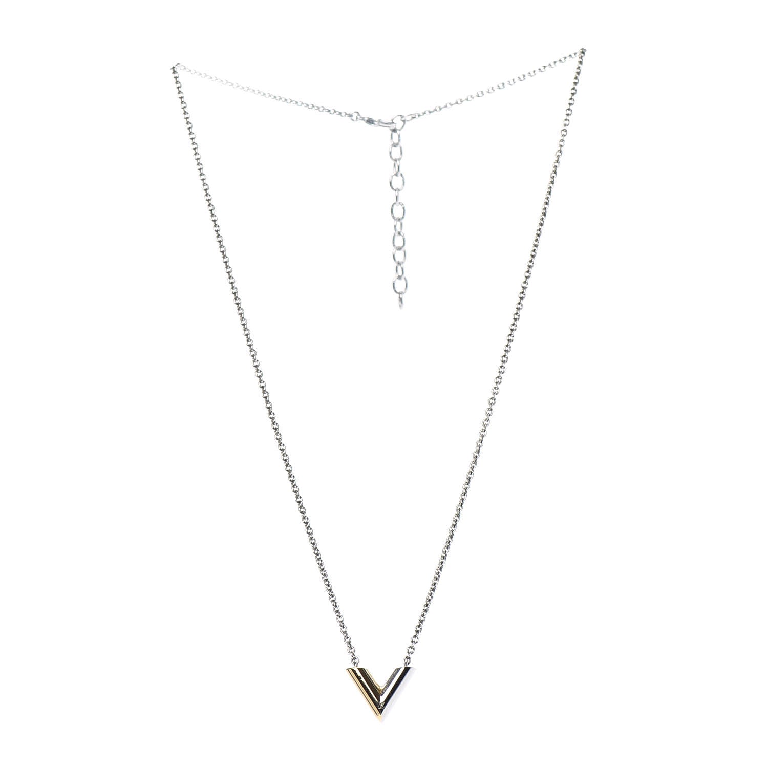 Louis Vuitton Essential V Necklace Silver 3 of 5