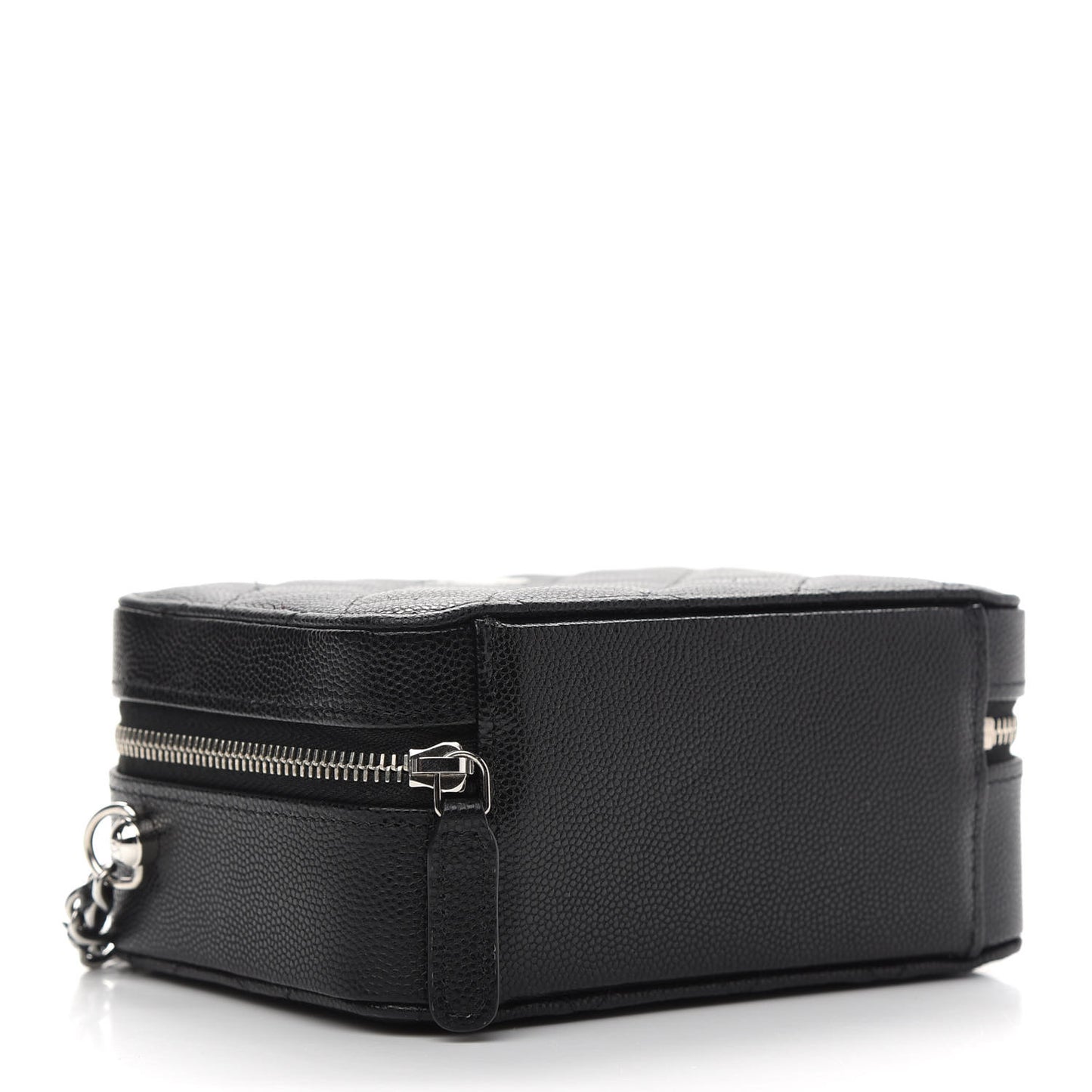 Caviar Quilted CC Vanity Case With Chain Black