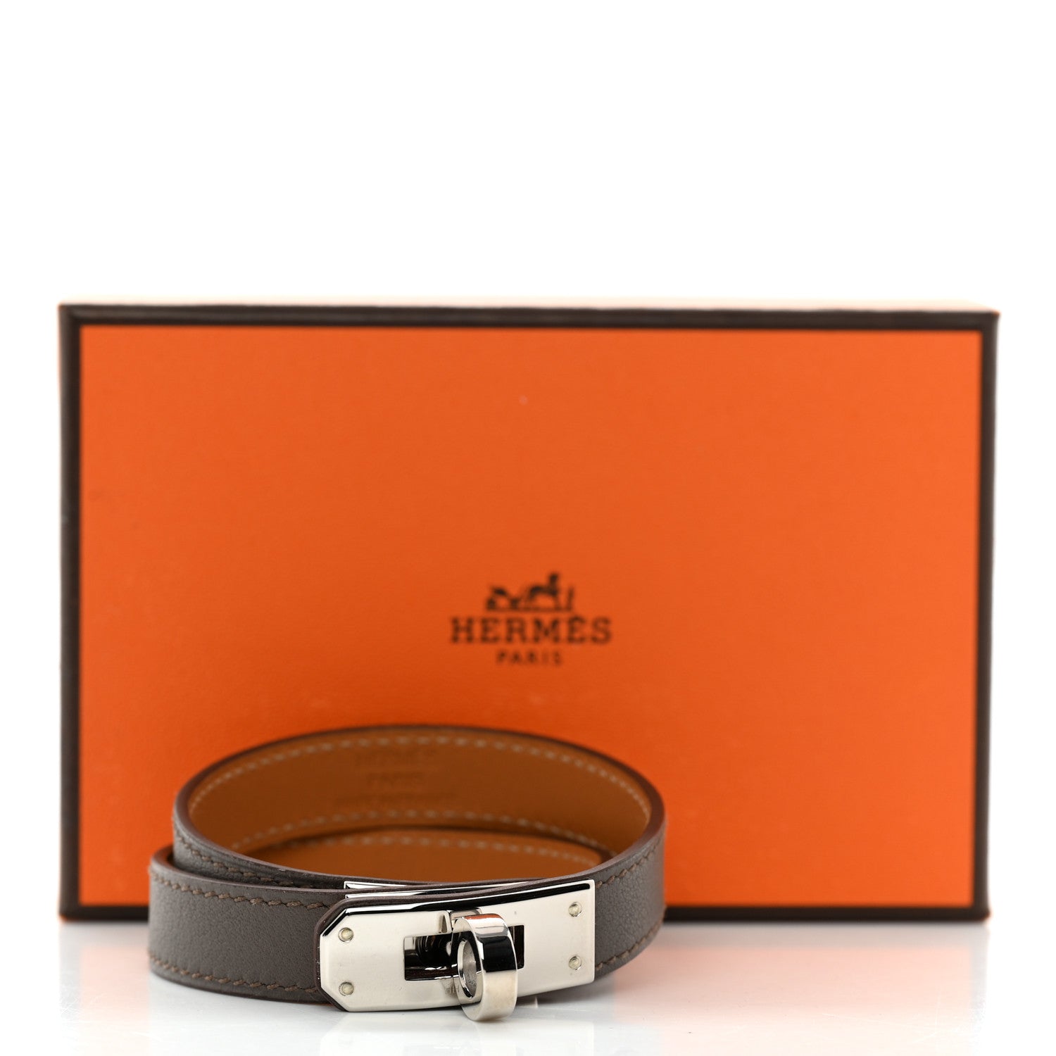 Hermes Swift Kelly Double Tour Bracelet M Etain 7 of 7
