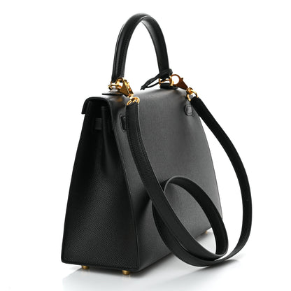 Hermes Epsom Kelly Sellier 25 Black 2 of 10