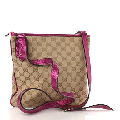Gucci Metallic Calfskin Monogram Jolicoeur Charms Messenger Dark Pink 3 of 12