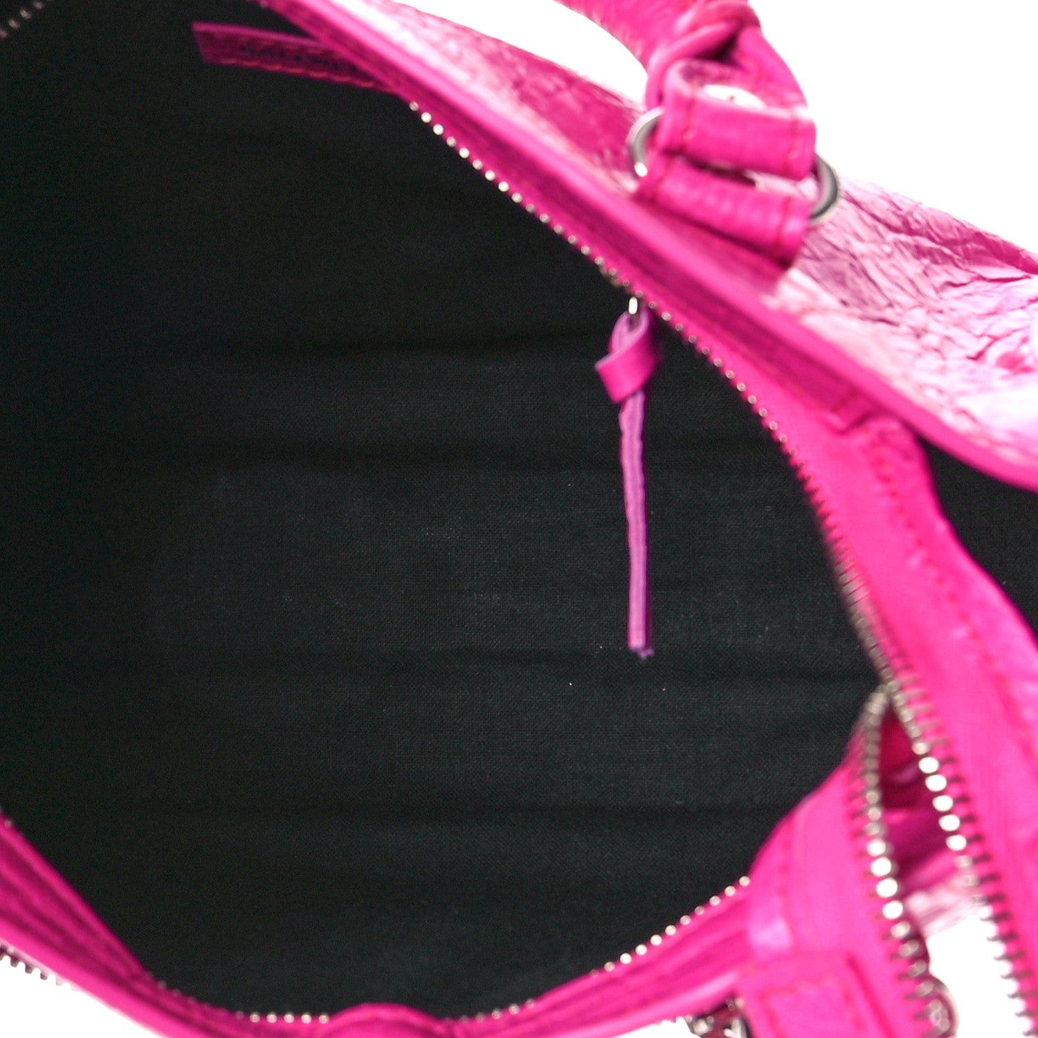 Balenciaga Agneau Classic Silver Hardware Mini City Fuchsia 5 of 8