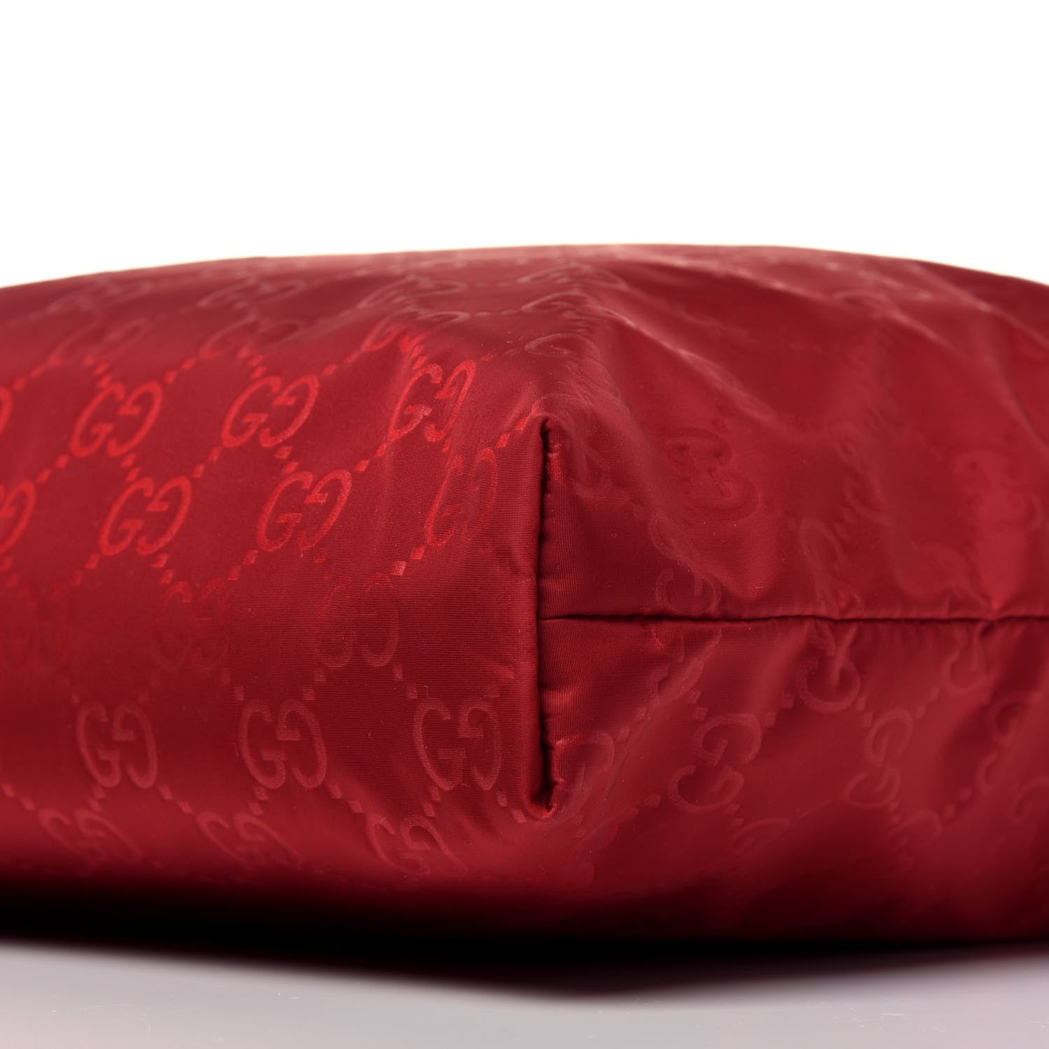 Gucci Nylon Monogram Dollar Calfskin Flat Messenger Bag Vibrant Red 9 of 9