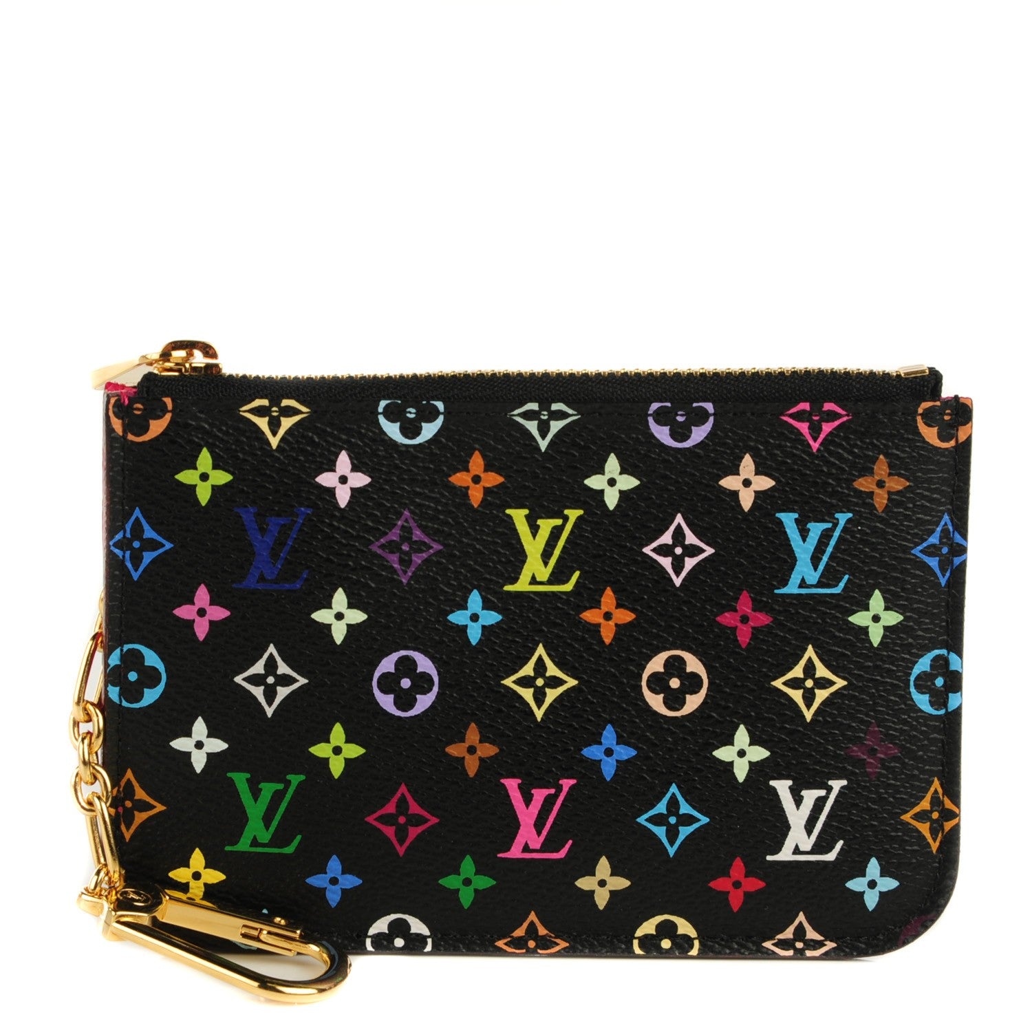 Louis Vuitton Monogram Multicolor Key Pouch Black Grenade 1 of 7