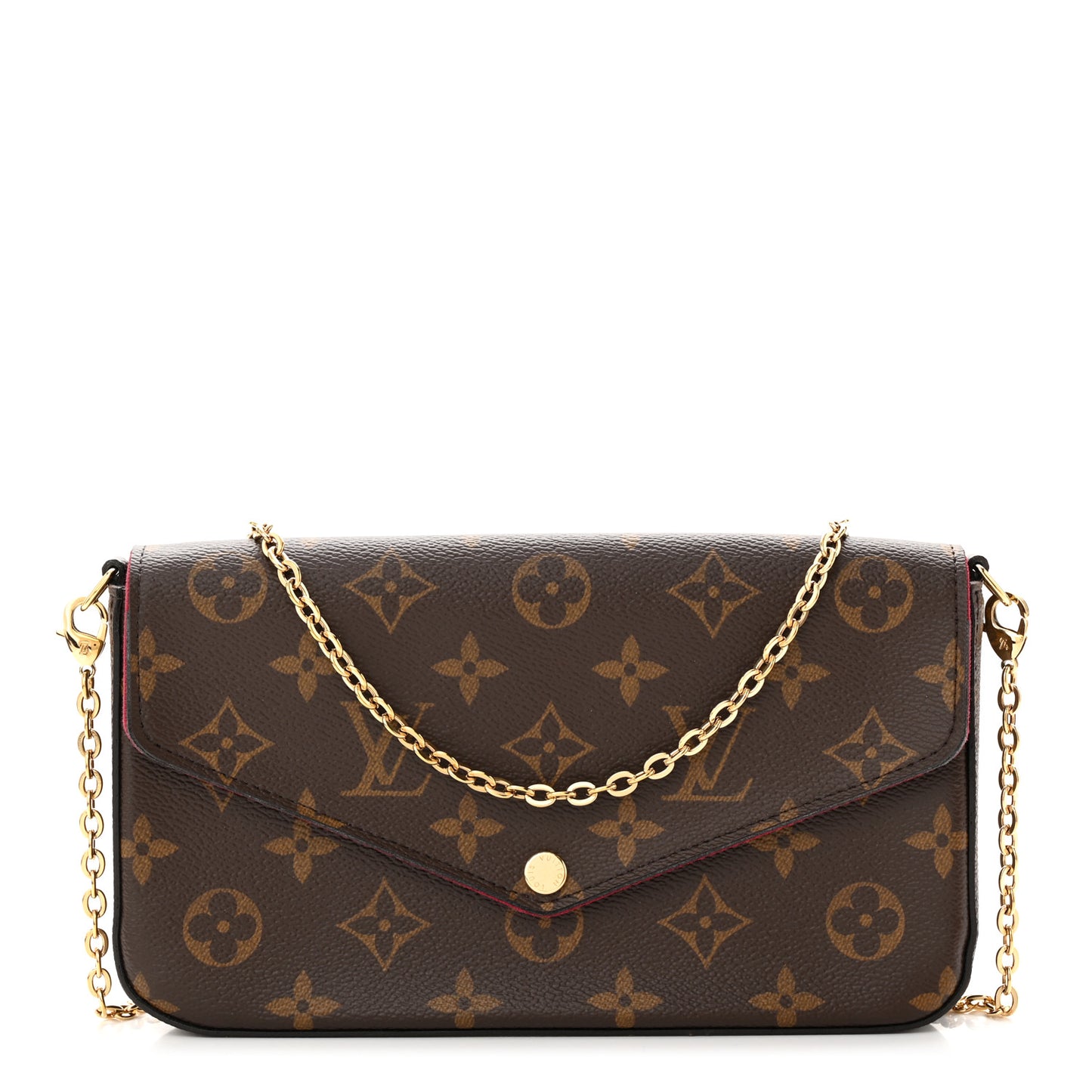 Monogram Pochette Felicie Chain Wallet Fuchsia