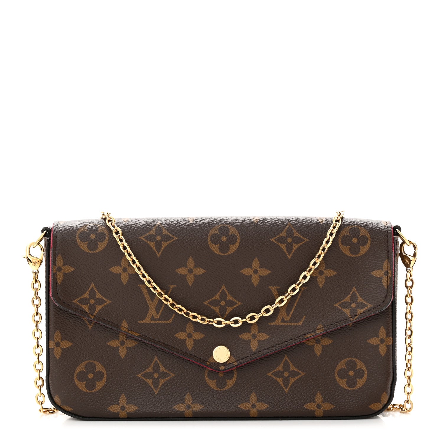 Louis Vuitton Monogram Pochette Felicie Chain Wallet Fuchsia 3 of 12