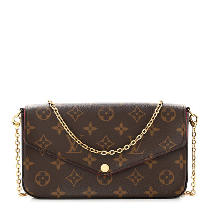 Louis Vuitton Monogram Pochette Felicie Chain Wallet Fuchsia 3 of 12