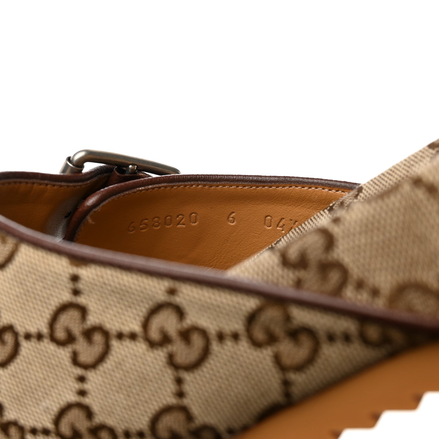 Gucci GG Monogram Lavaredo Eco Fabric Mens Slide Sandals With Straps 6 Beige Ebony Light Brown 7 of 9