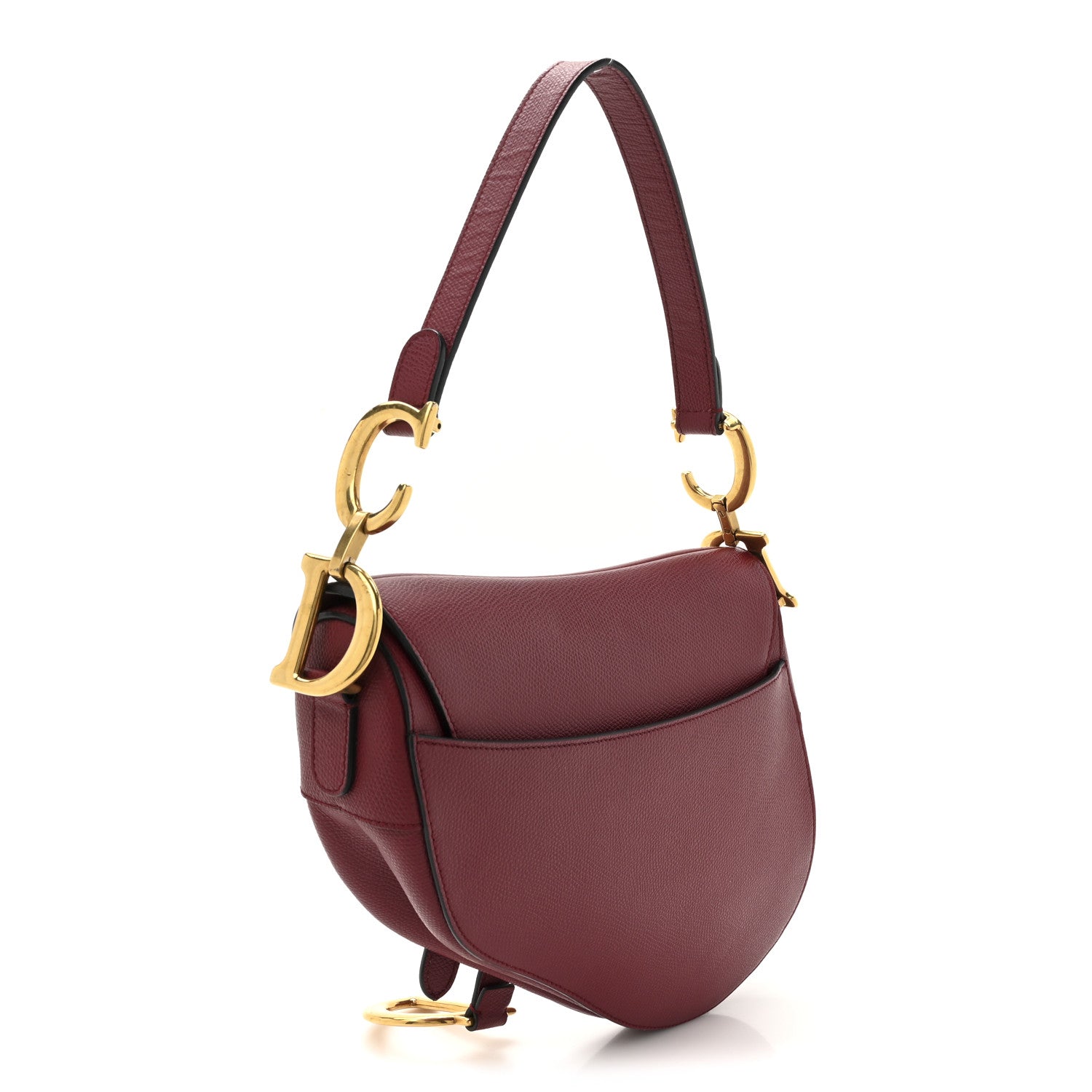 Christian Dior Grained Calfskin Saddle Bag Red 3 of 13