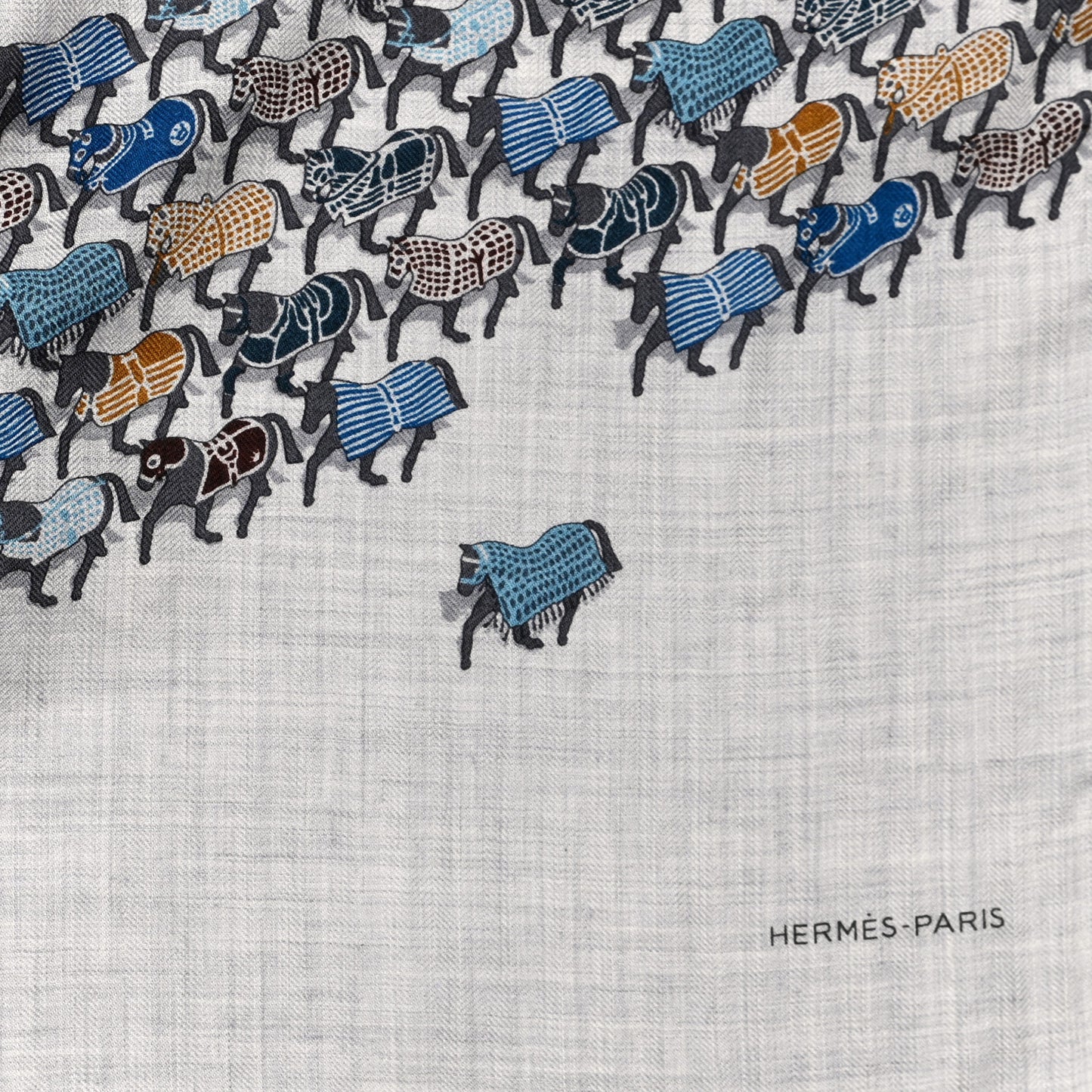 Cashmere Silk The Parage Rectangle Gris Chine Pollen Bleu Hussard