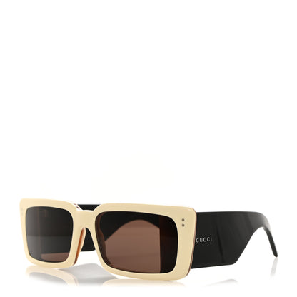 Gucci Acetate Rectangular Flap GG0543S Sunglasses White Black 1 of 8