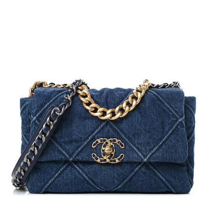 Chanel Denim Quilted Medium Chanel 19 Flap Blue 1 of 11