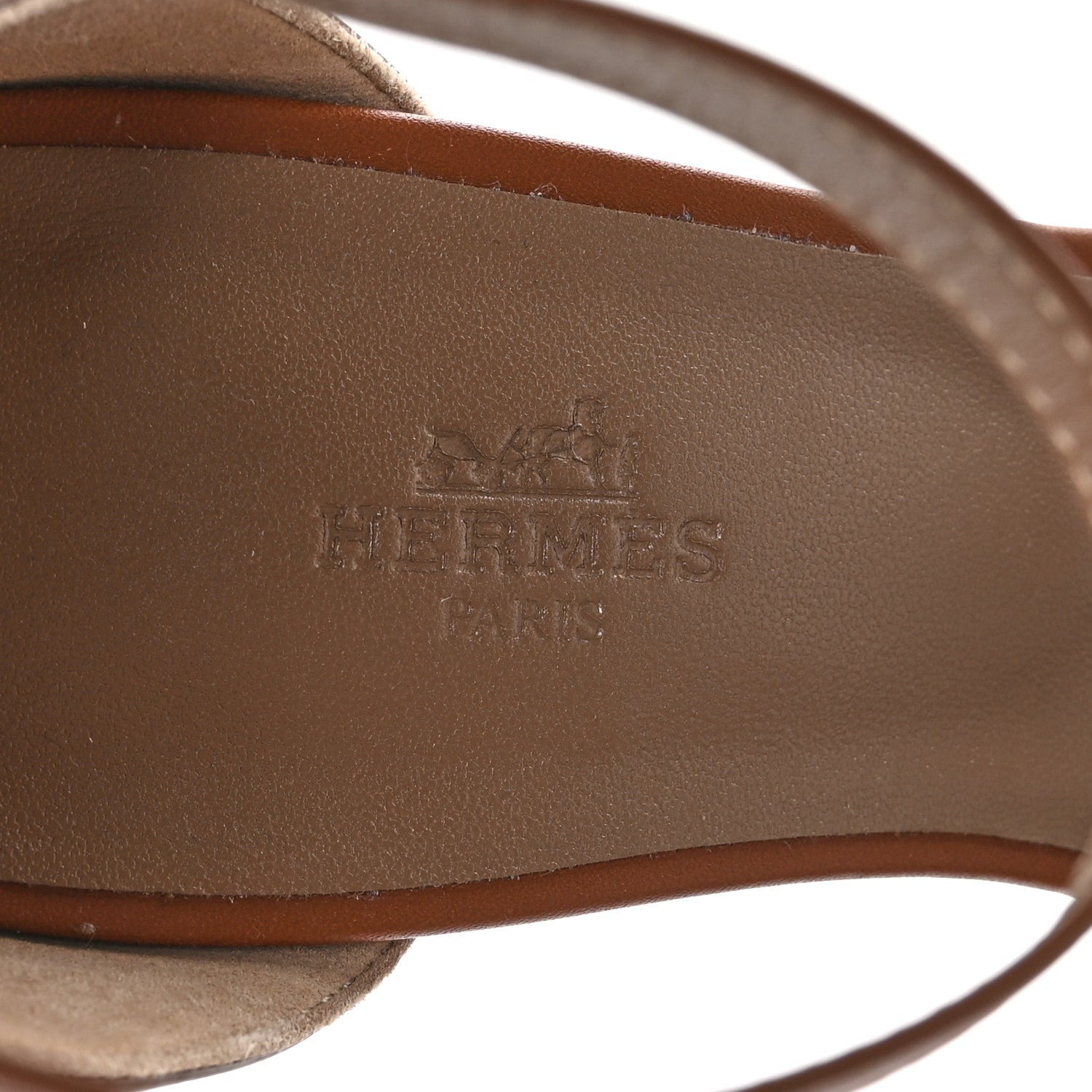 Hermes Calfskin Legend Wedge Sandals 39 Gold 7 of 11