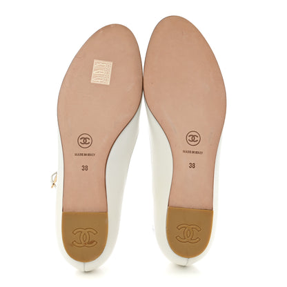 Chanel Lambskin CC Studded Flats White 6 of 13