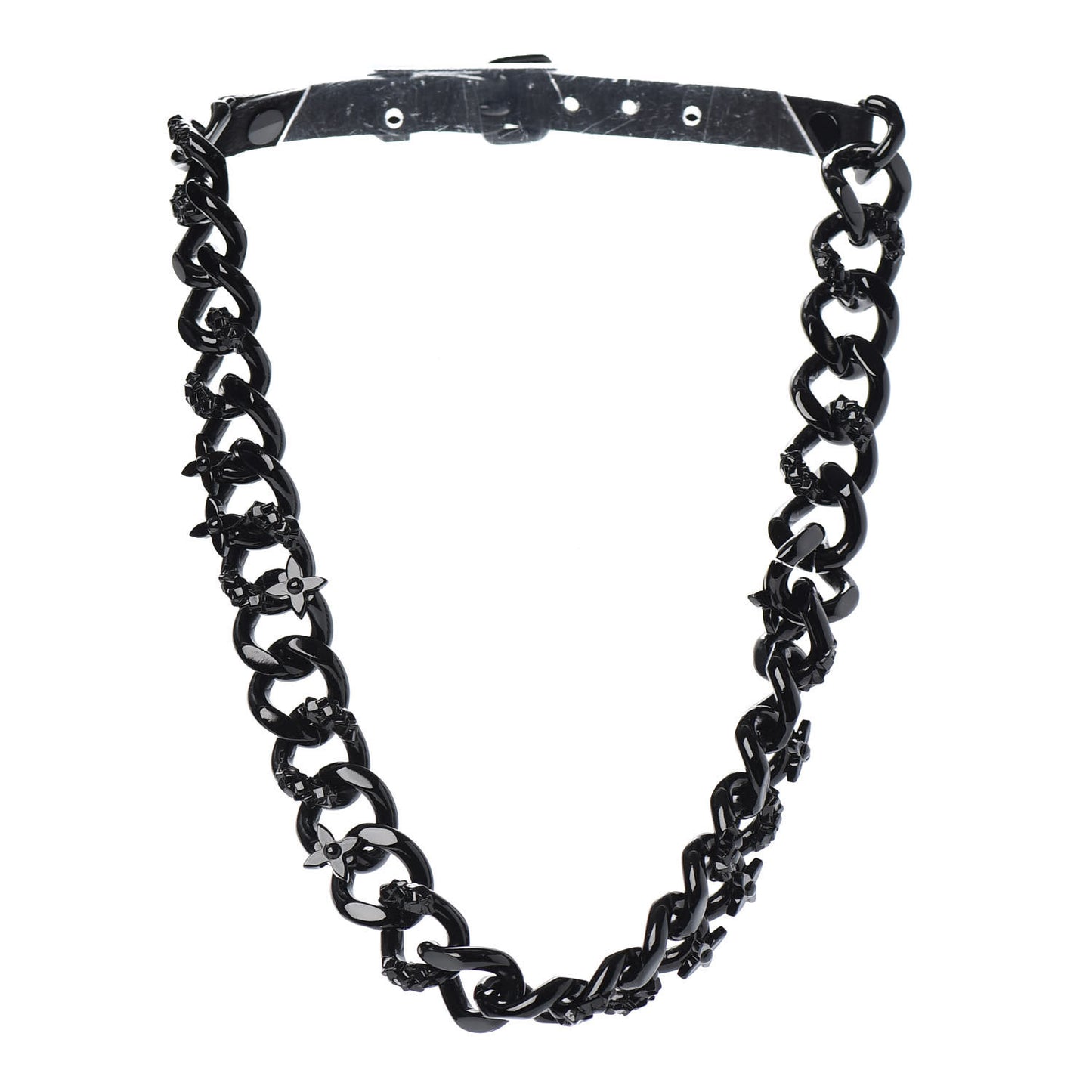 Metal Black As Knight Chain Necklace Black
