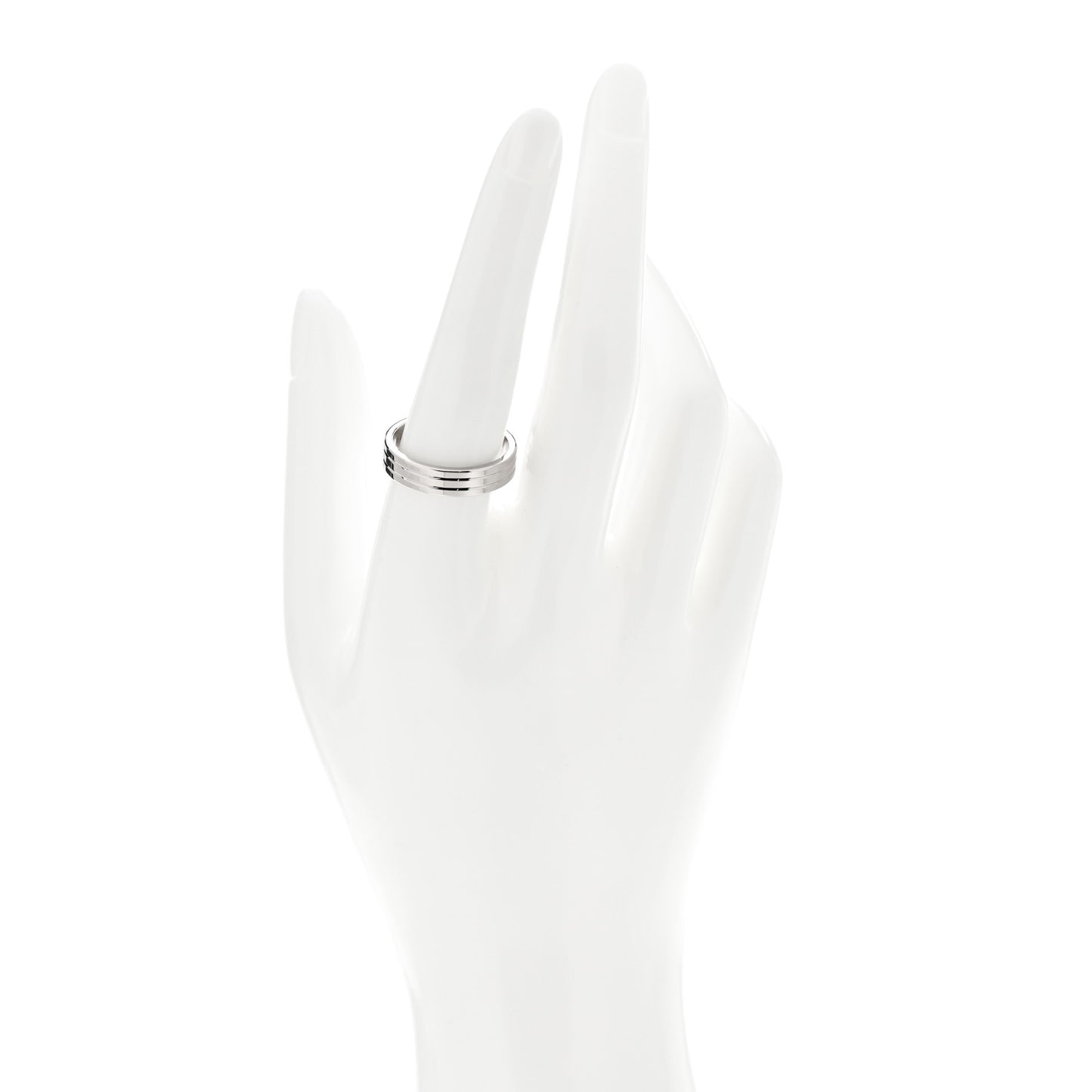 18K White Gold 4.8mm Vendome Louis Cartier Wedding Band Ring 58 8.5